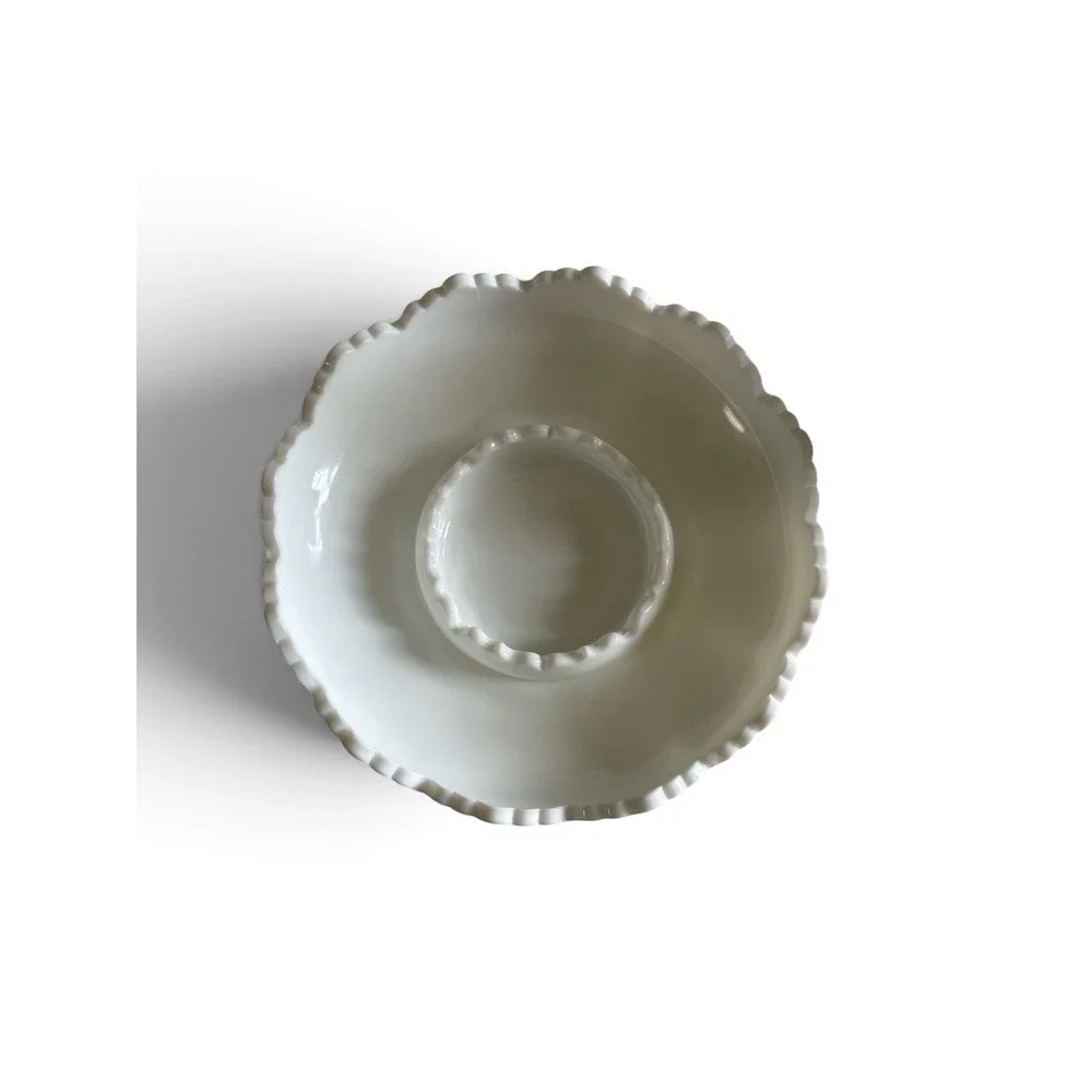Fenton White Milk Glass Hobnail ashtray/ Candle Holder